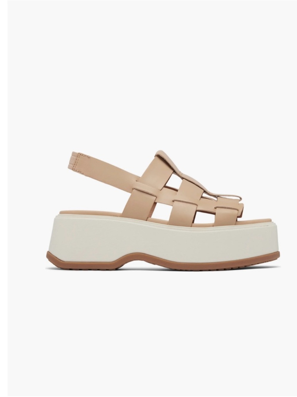 Sorel Dayspring Slingback Beige Platform  Leather Sandal Size 10.5 NIB - Picture 4 of 16